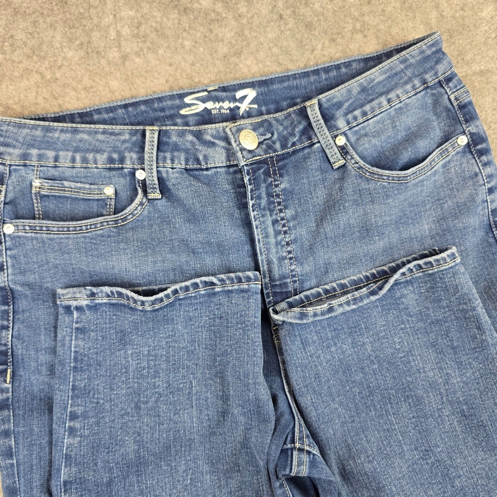 Seven7 High Rise Vintage Straight Jeans Womens 14 Blue‎ Stretch Denim Classic